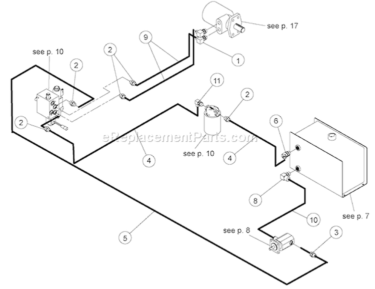 HydraulicáLayout Diagram and Parts List for CH8993H 76835 Bear Cat Chipper Shredder